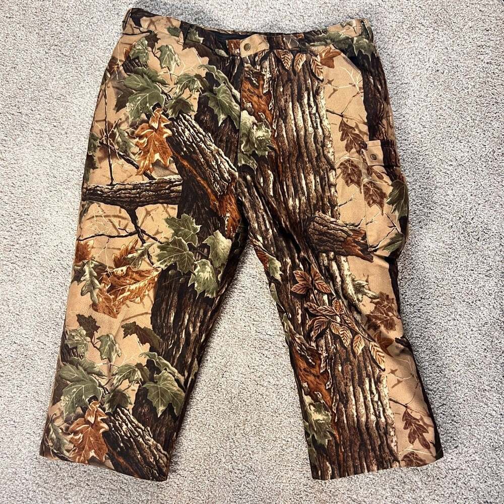 Vtg Cabela's Thinsulate Camo Cargo Pants 2XL 44x23 Custom Short/Cropped Hunting